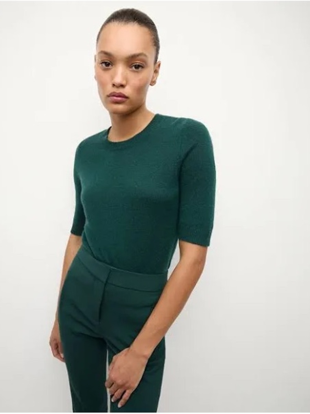 Veronica Beard Shana Cashmere Sweater : Pine